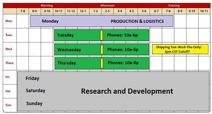 <font size=5 color=yellow><b>Shipping Schedule</b></font>